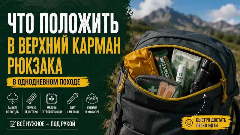 Что положить в верхний карман рюкзака в походе, чтобы всё нужное было под рукой