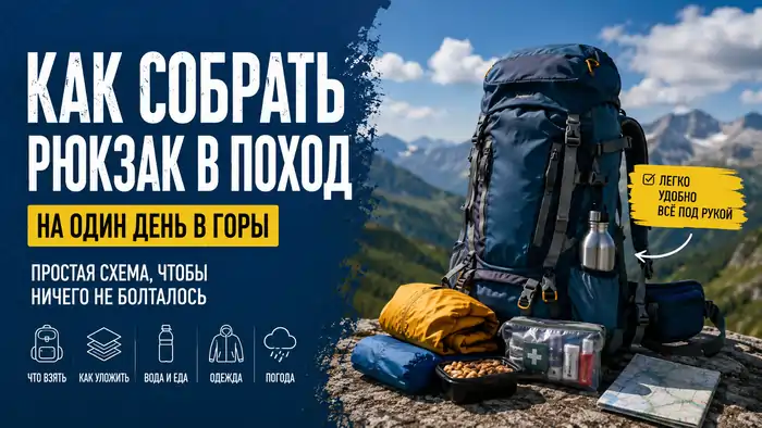 Как собрать рюкзак в поход на один день, чтобы ничего не болталось