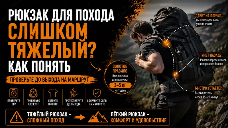 Рюкзак для похода слишком тяжелый: как понять это до выхода на маршрут